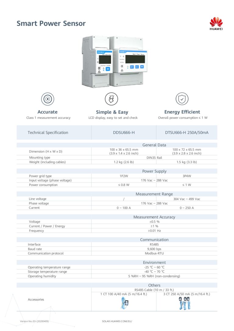 SMART POWER SENSOR DTSU666H 250A/50mA smart meter trifase AMG Elettrica SMART POWER SENSOR DTSU666H 250A/50mA smart meter trifase AMG Elettrica