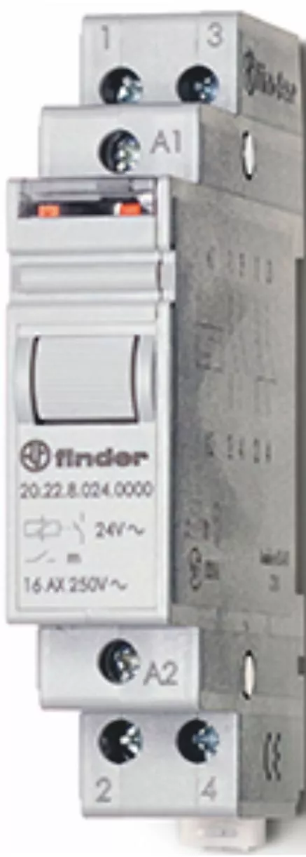 Relè Impulsi Finder 20.23.9.024.0000 24V DC 16A Modulare DPST-NO/NC - Nuovo